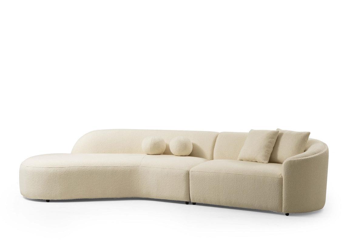 Ava Ivory Boucle Curved Laf Sectional - Image 2