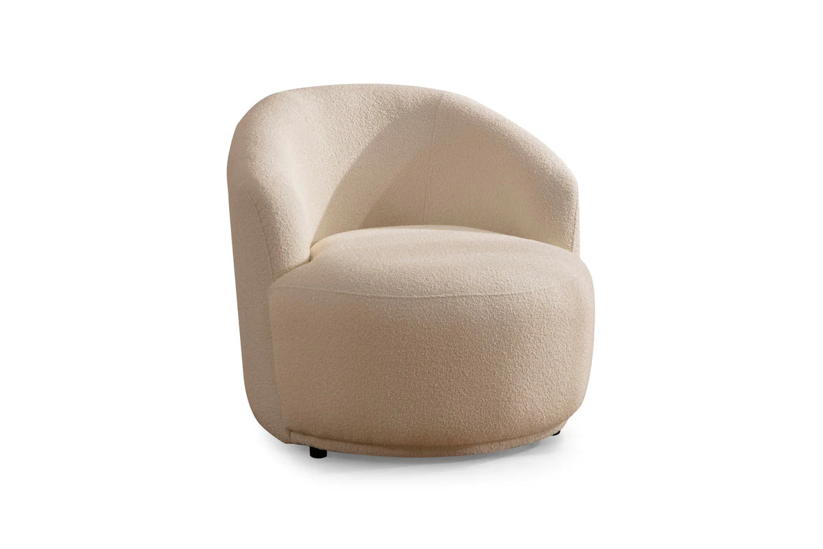 Emily Ivory Boucle Accent Chair - Image 3