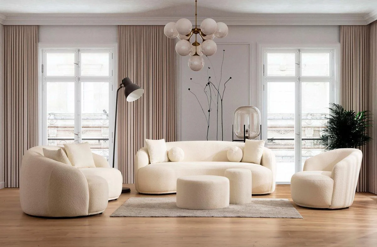 Emily Ivory Boucle Sofa 91" & Loveseat 81" - Image 1