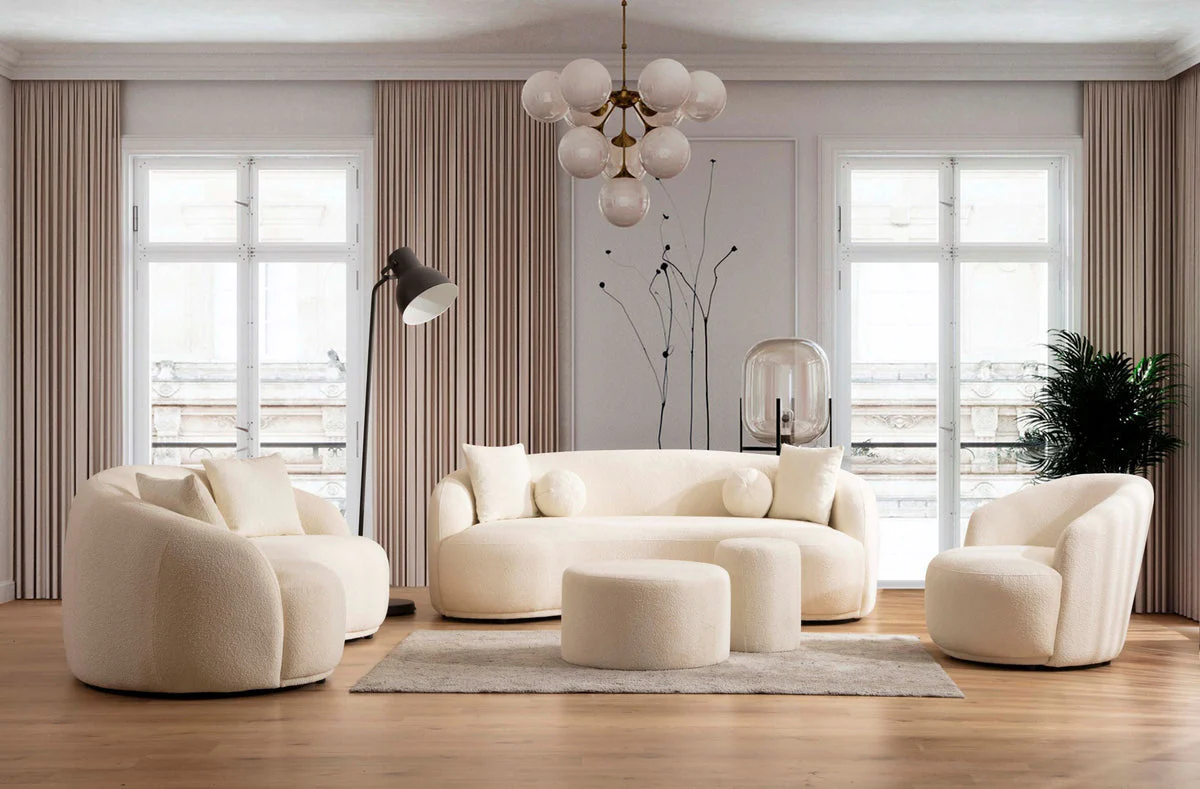 Emily Ivory Boucle Sofa - Image 3