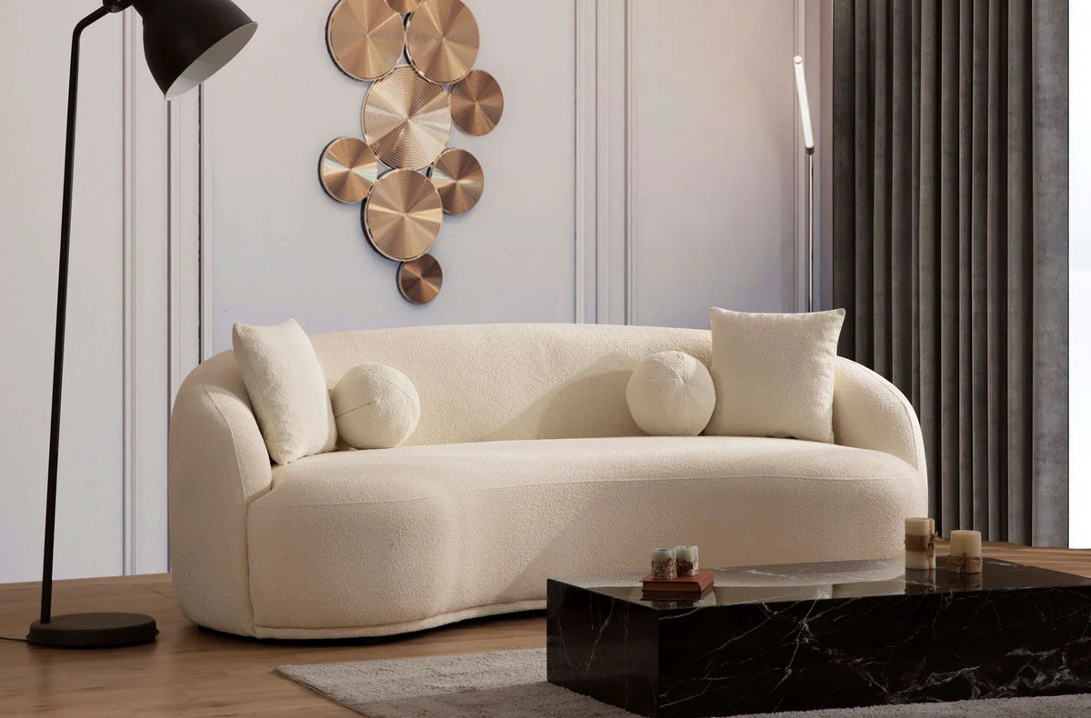 Emily Ivory Boucle Sofa - Image 2