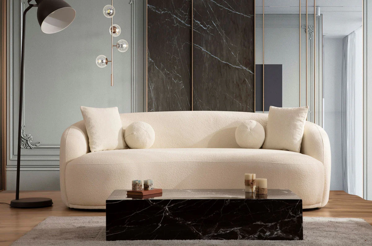Emily Ivory Boucle Sofa - Image 1