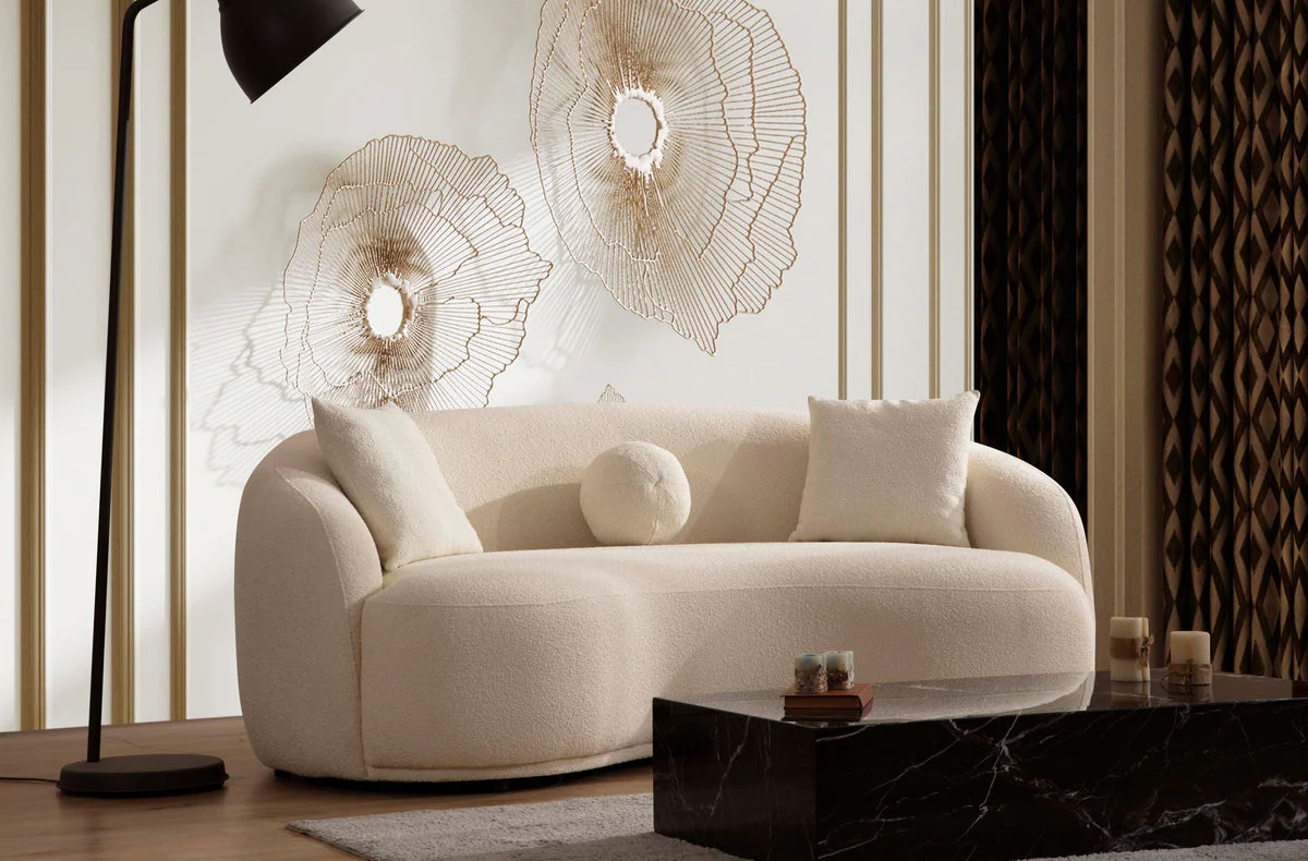 Emily Ivory Boucle Loveseat - Image 2