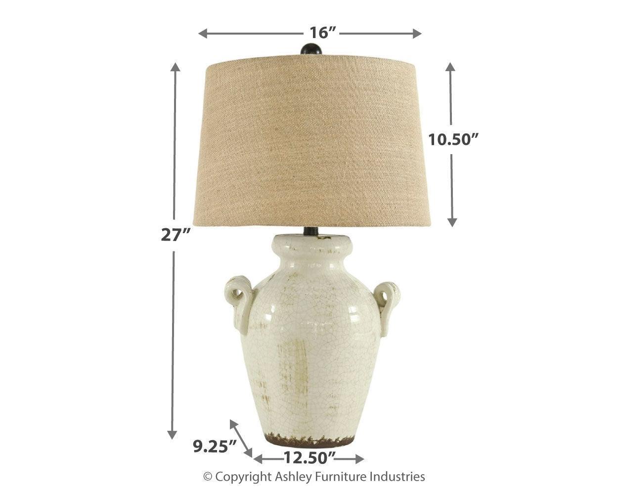 Emelda Cream Table Lamp - Image 3