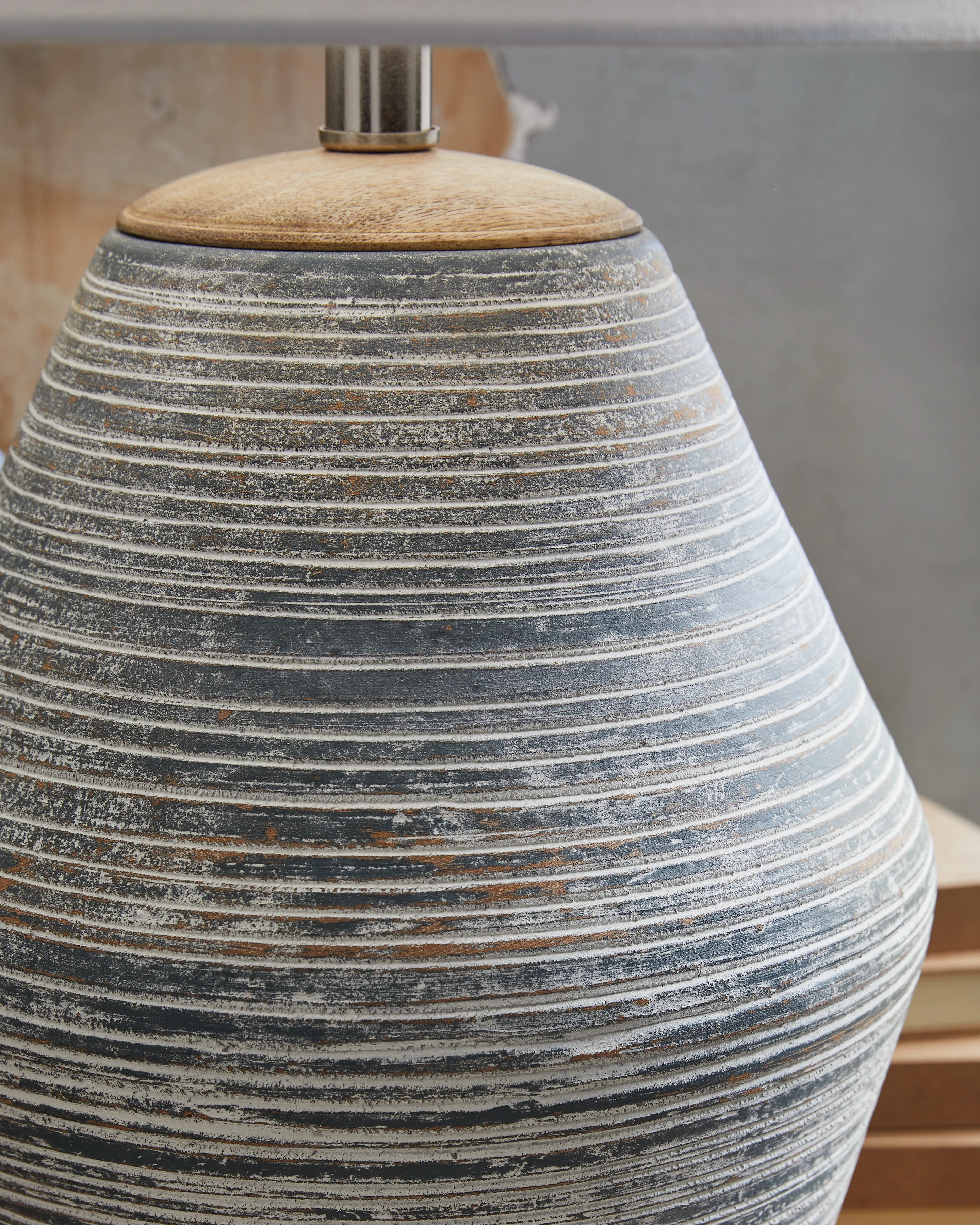 Lawrock Antique Blue Table Lamp - Image 3