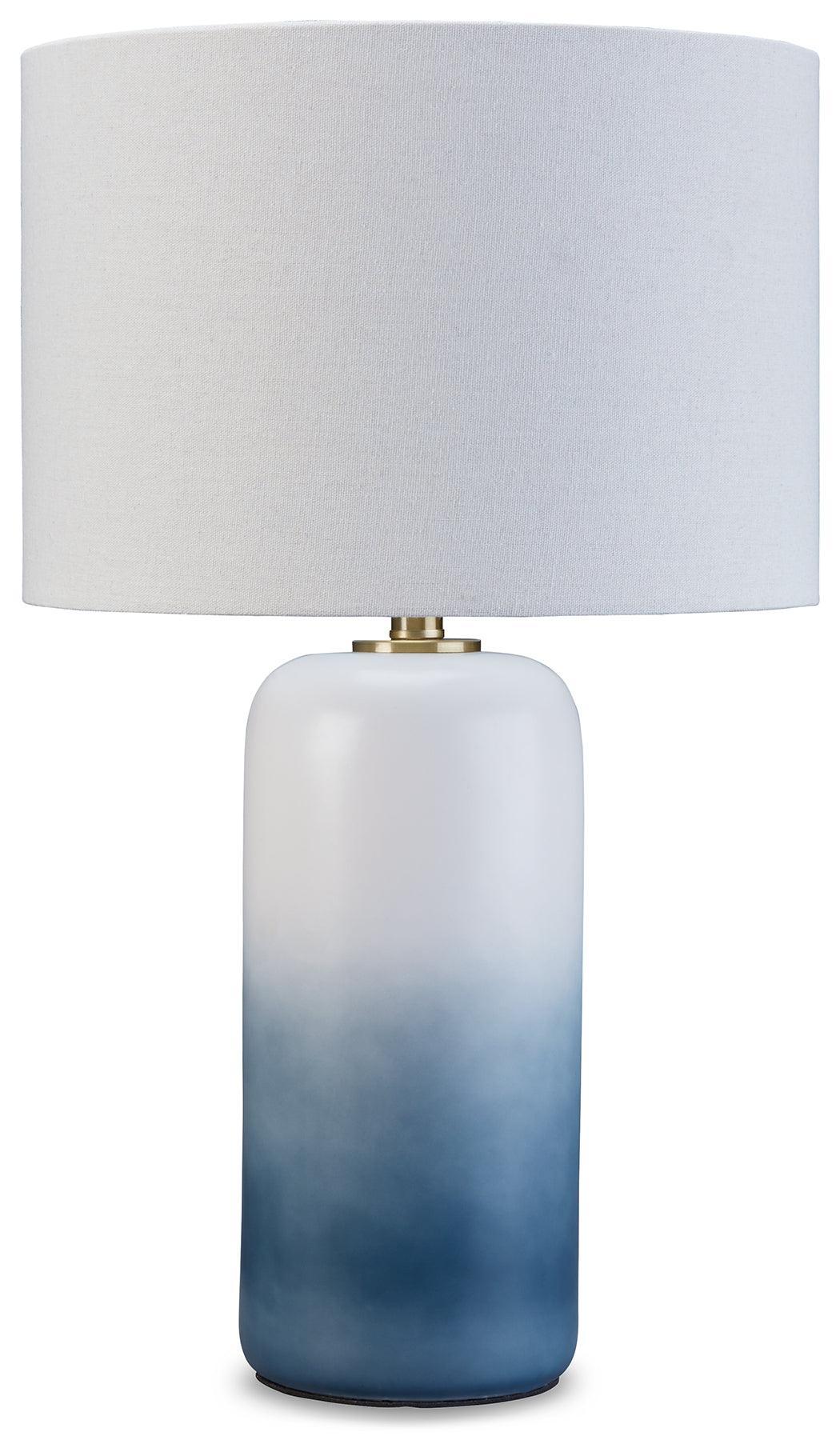 Lemrich White Teal Table Lamp - Image 2