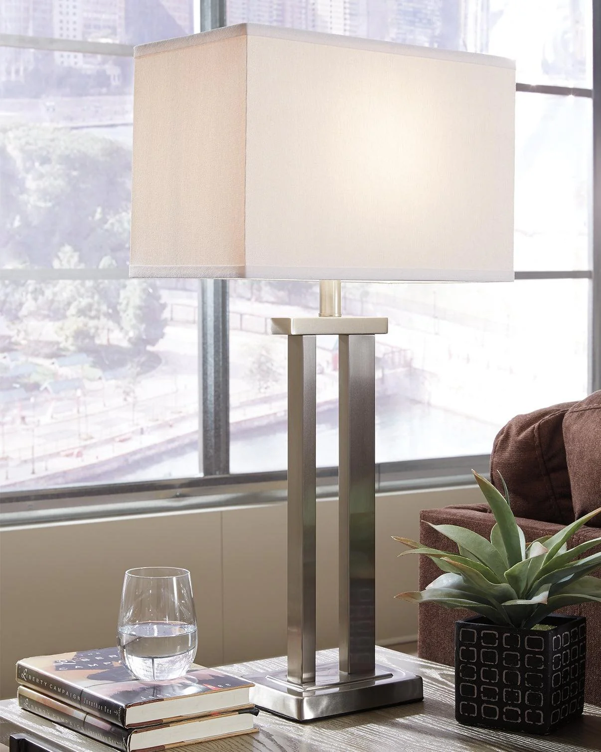 Aniela Silver Finish Table Lamp (Set of 2)