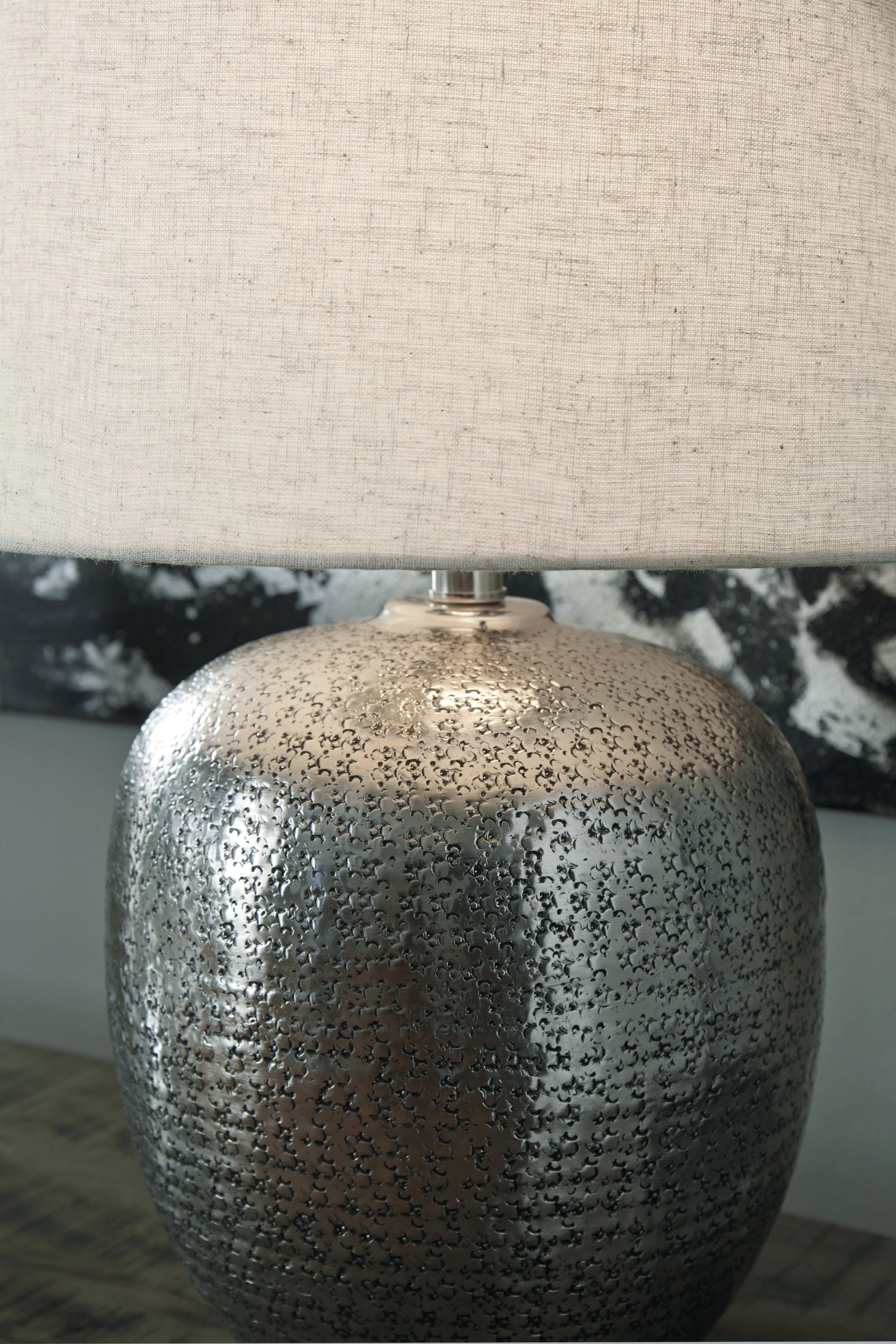 Magalie Antique Silver Finish Table Lamp - Image 3