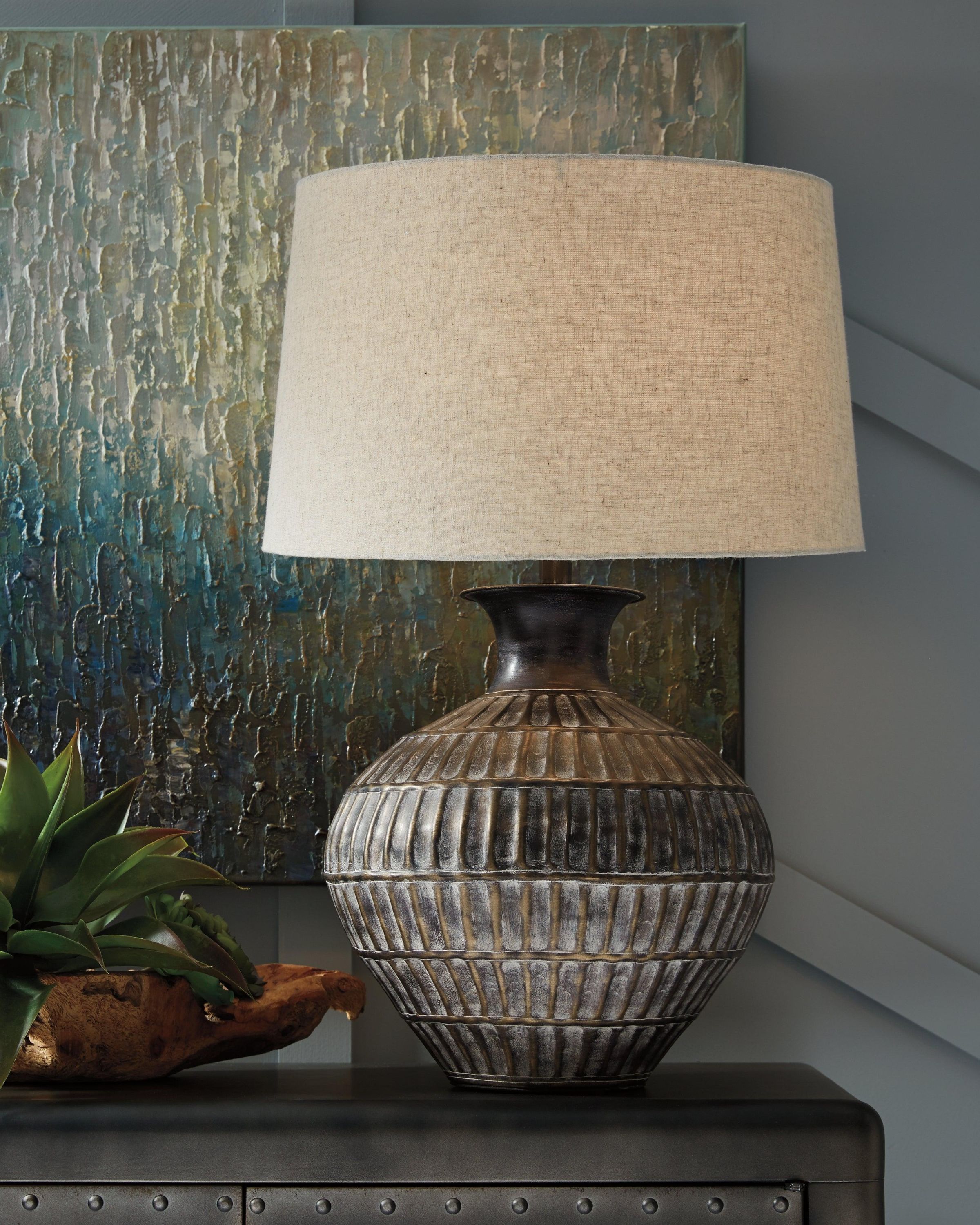 Magan Antique Bronze Finish Table Lamp - Image 3