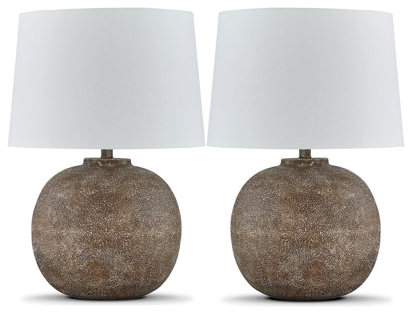 Neavesboro Antique Brown/White 2-Piece Table Lamp Set - Image 1