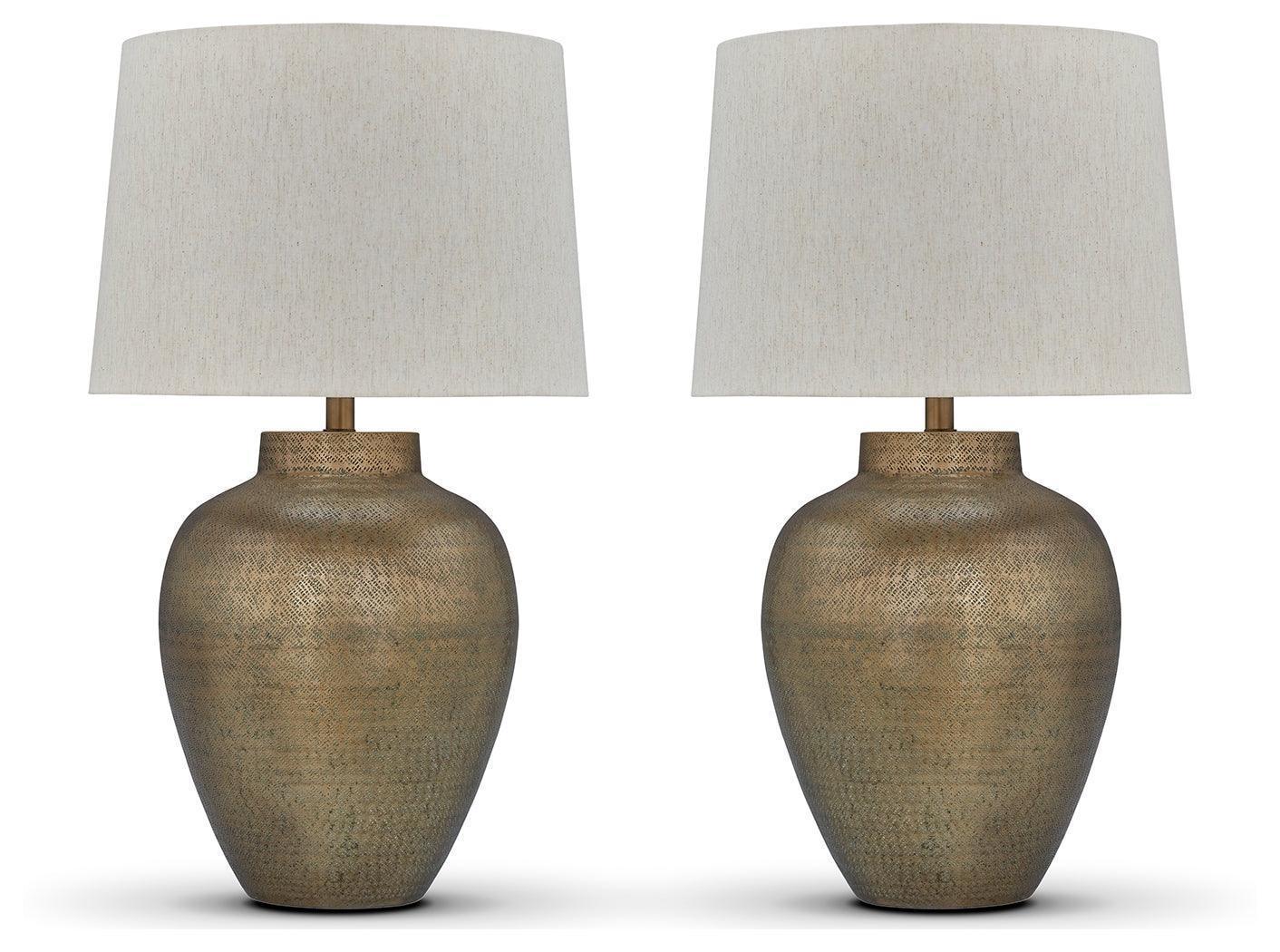 Madney Antique Gold Finish 2-Piece Table Lamp Set - Image 2