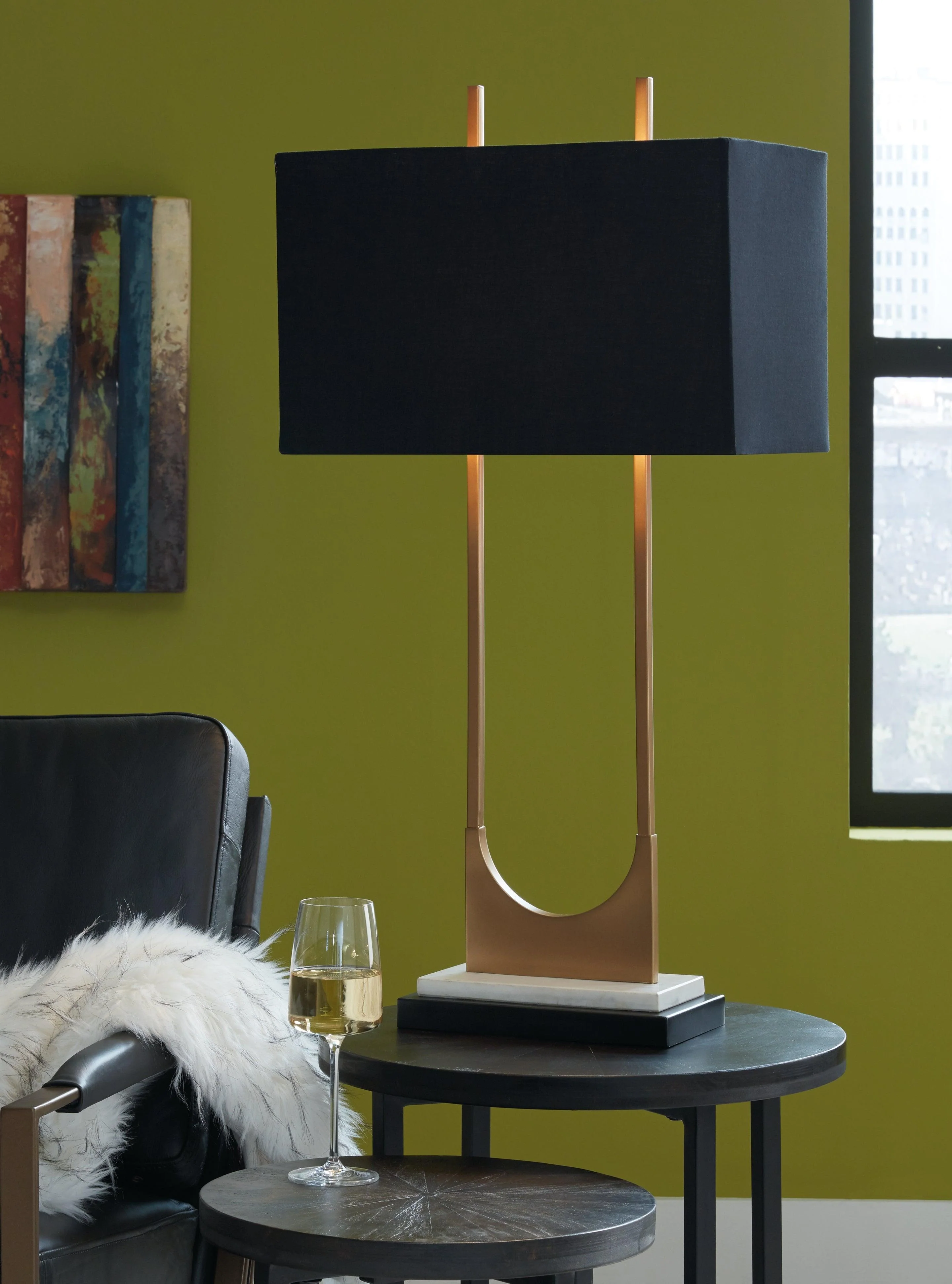 Malana Brass Finish Table Lamp - Image 3