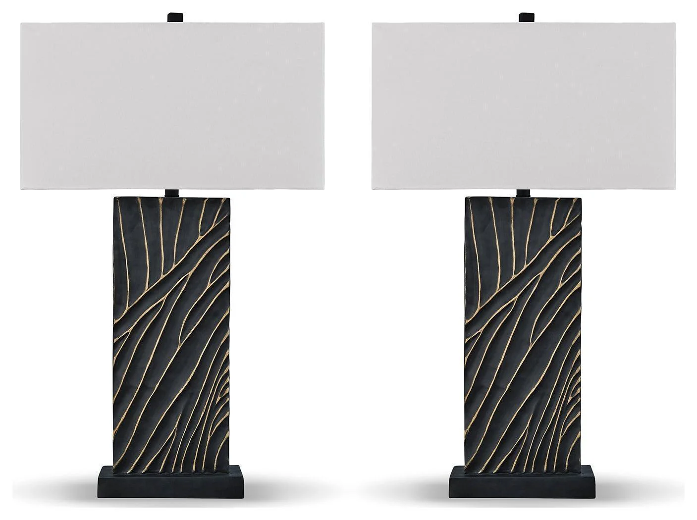 Bartlen Black/Gold Finish 2-Piece Table Lamp Set