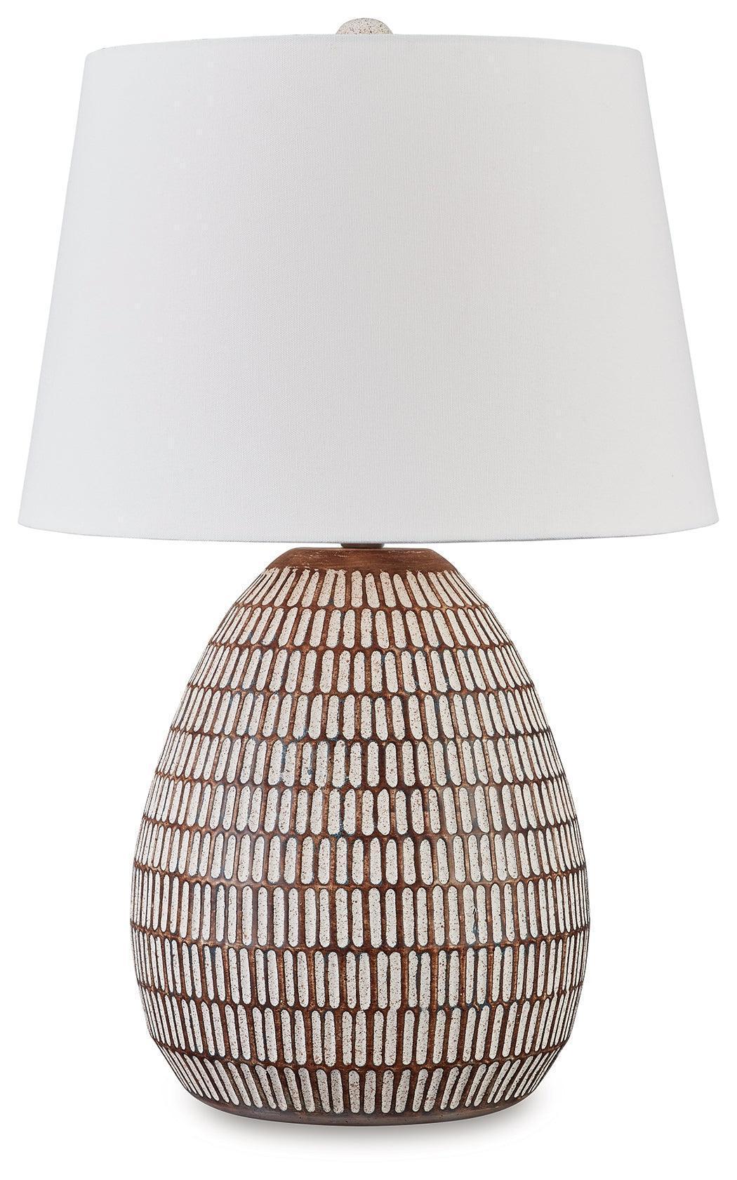 Darrich Beige/White 2-Piece Table Lamp Set - Image 3