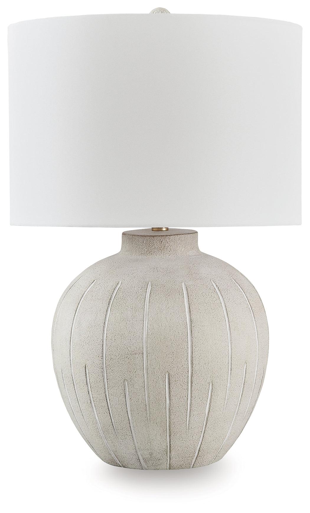 Calbert Warm Gray Table Lamp - Image 1