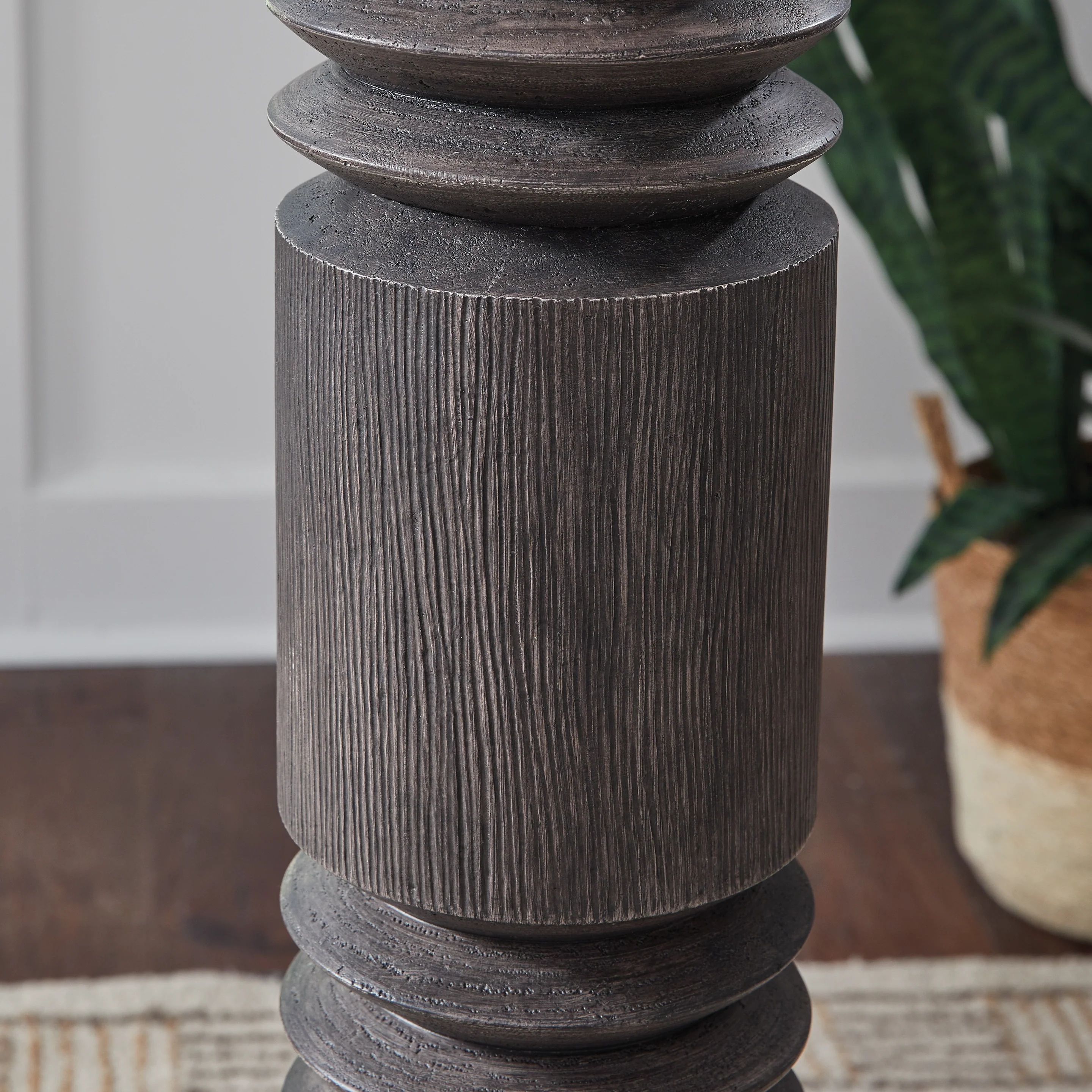 Fainwell Distressed Black Floor Lamp - Image 2