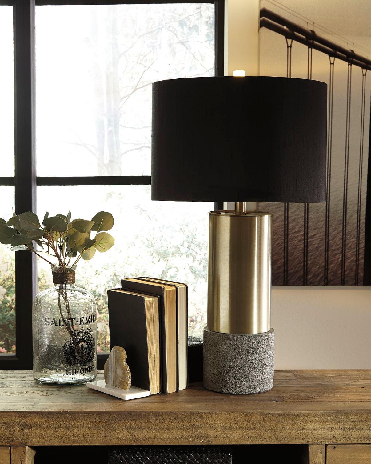 Jacek Gray Brass Finish Table Lamp (Set of 2)