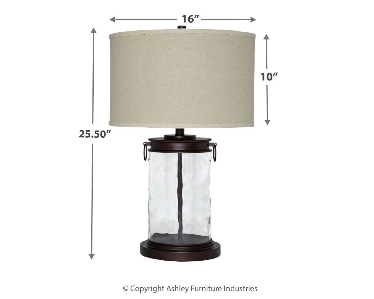 Tailynn Clear Bronze Finish Table Lamp - Image 3
