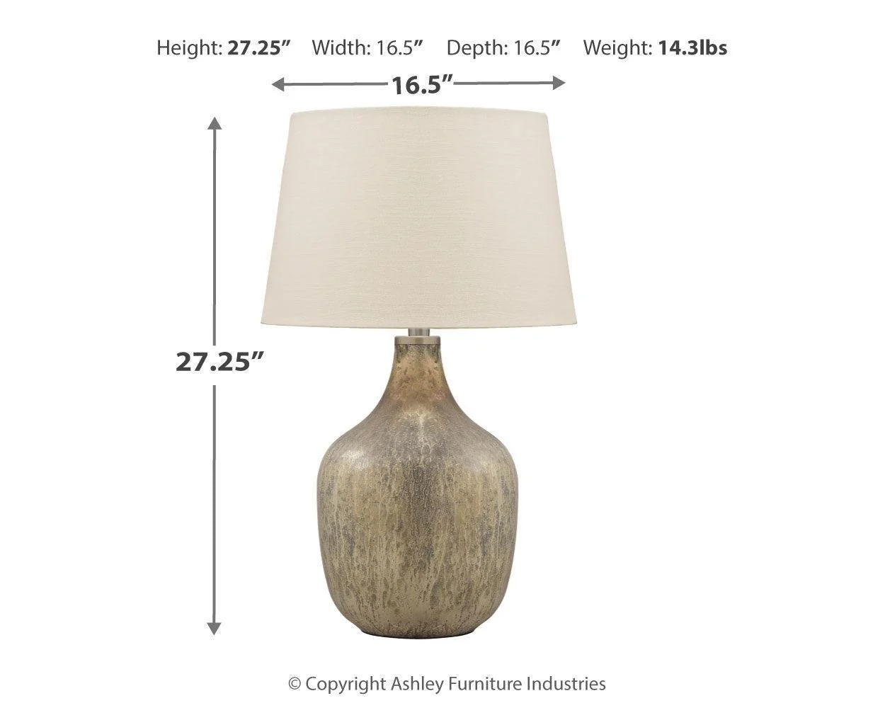 Mari Gray Gold Finish Table Lamp - Image 3