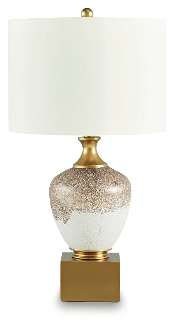 Tavisburg Brown/White/Gold Table Lamp - Image 2