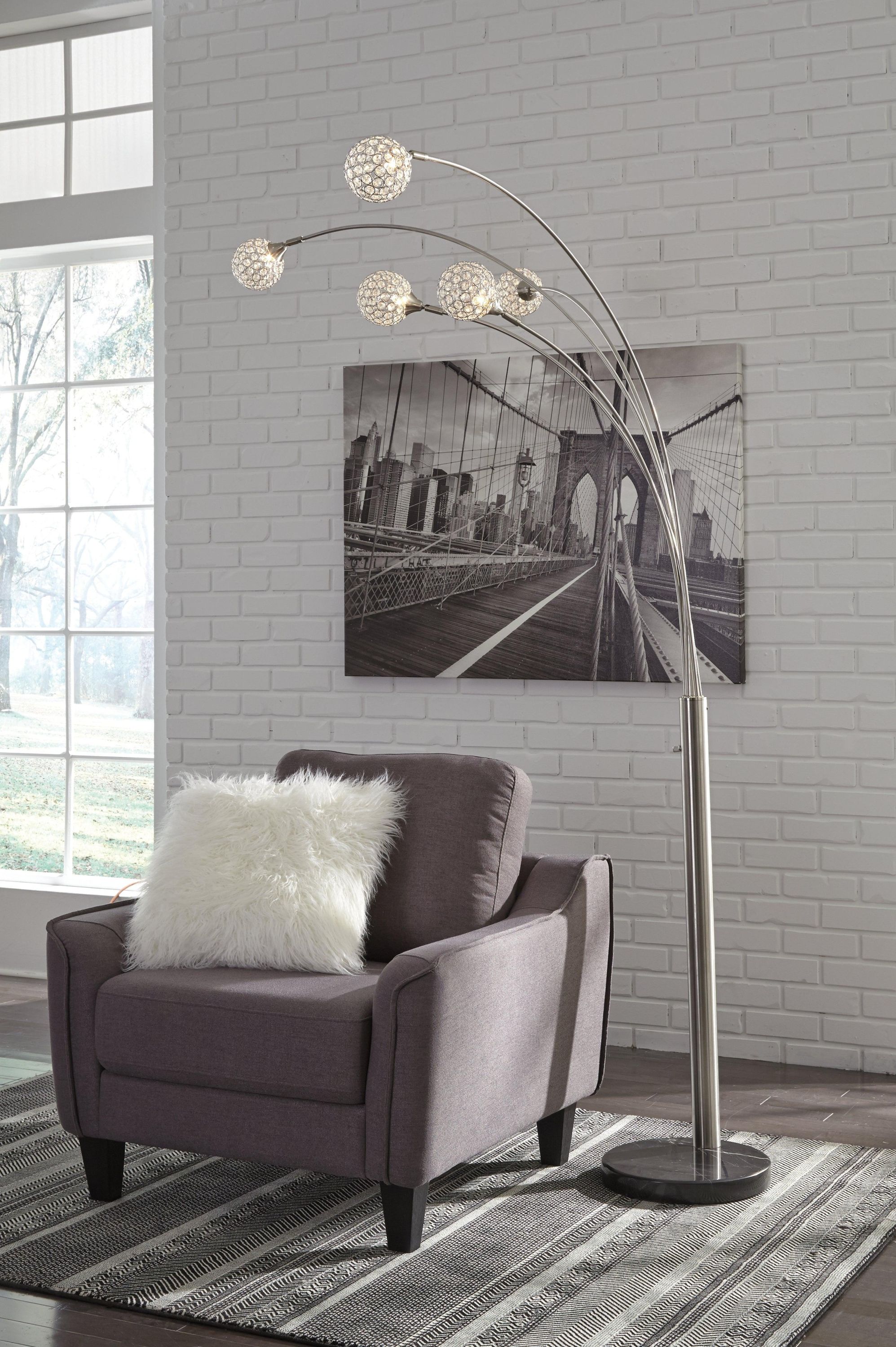 Winter Silver Finish Arc Lamp - Image 3
