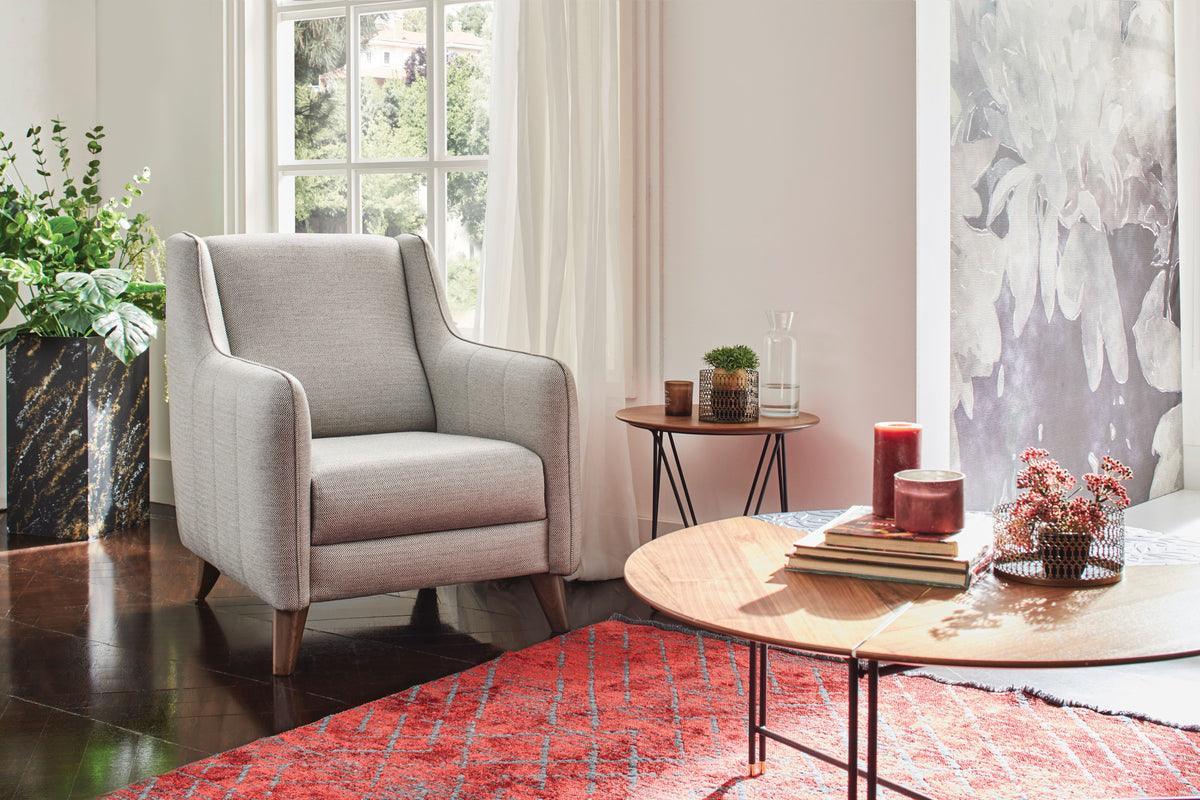 Fabia Light Gray Armchair - Image 1