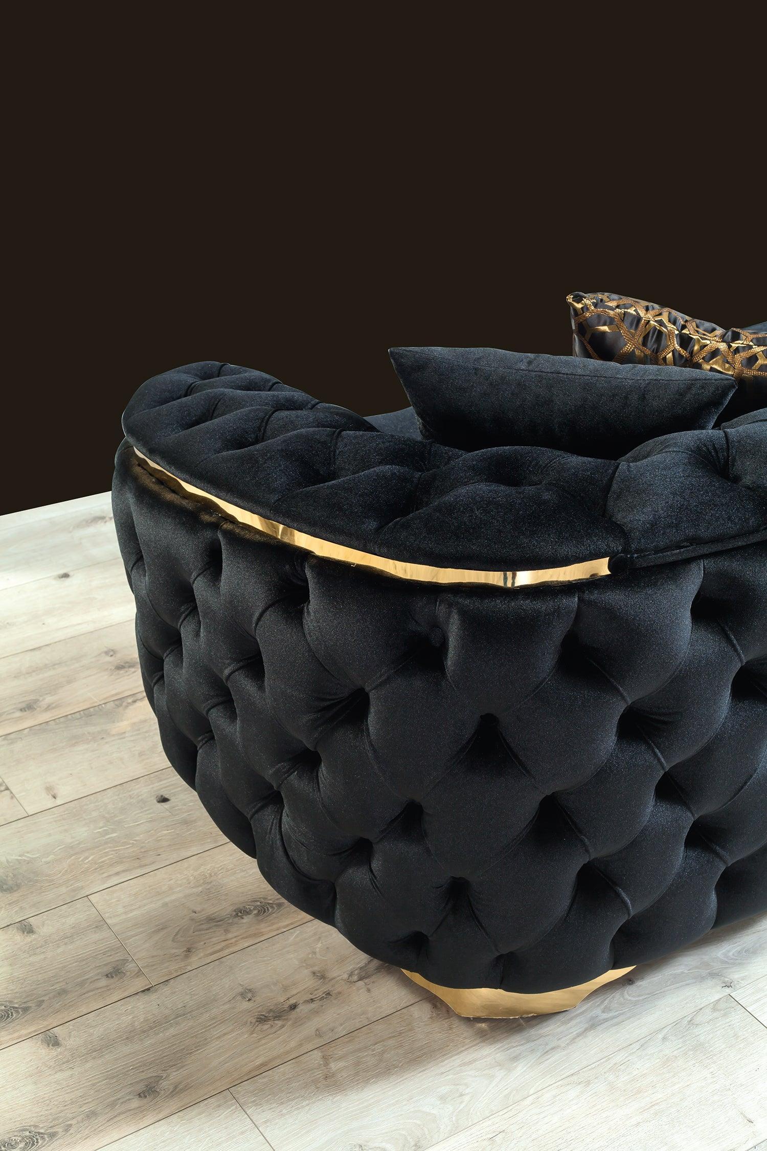 Scarlett Black Velvet Sofa & Loveseat - Image 3