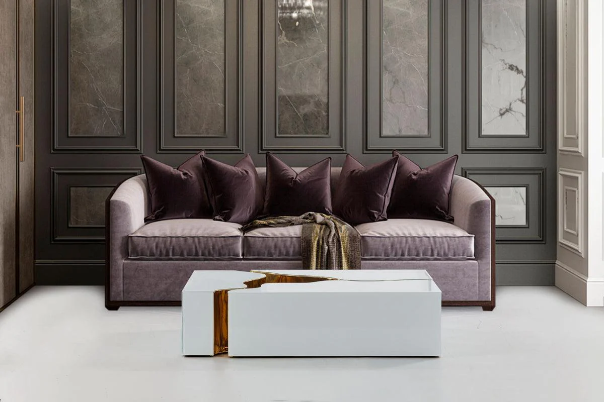 Leah Glass White Gold 3-Piece Coffee Table - Image 3