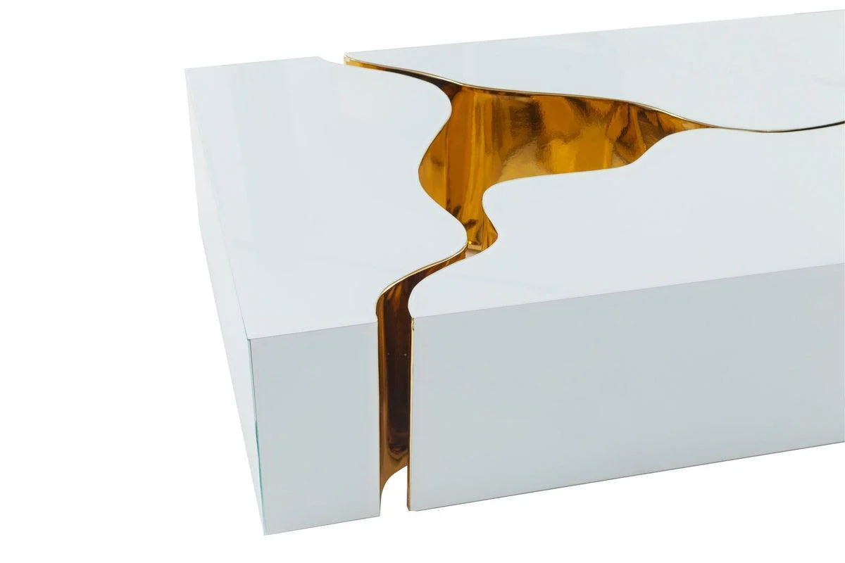 Leah Glass White Gold 3-Piece Coffee Table - Image 2