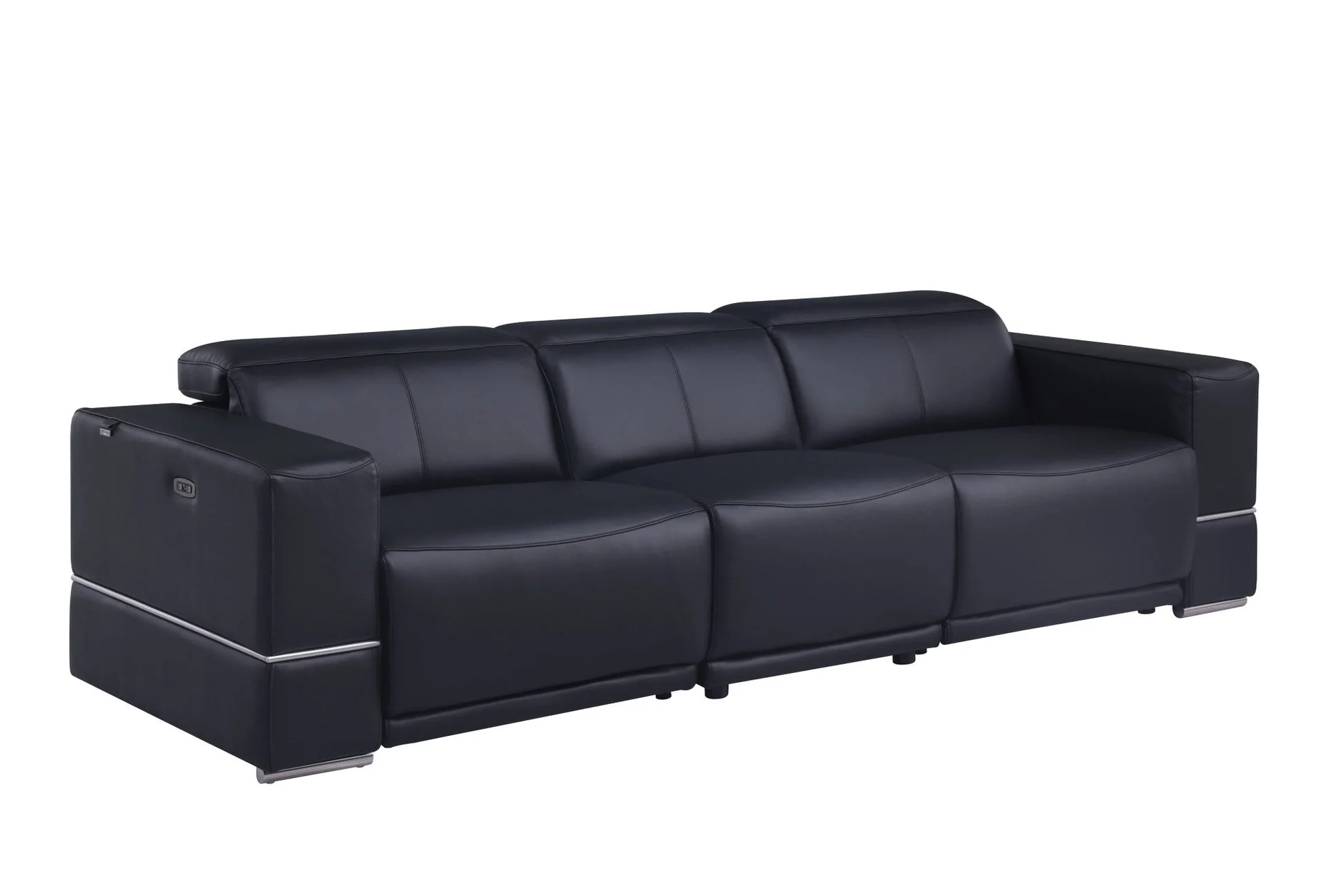 Franco Black Leather Reclining Set - Image 2