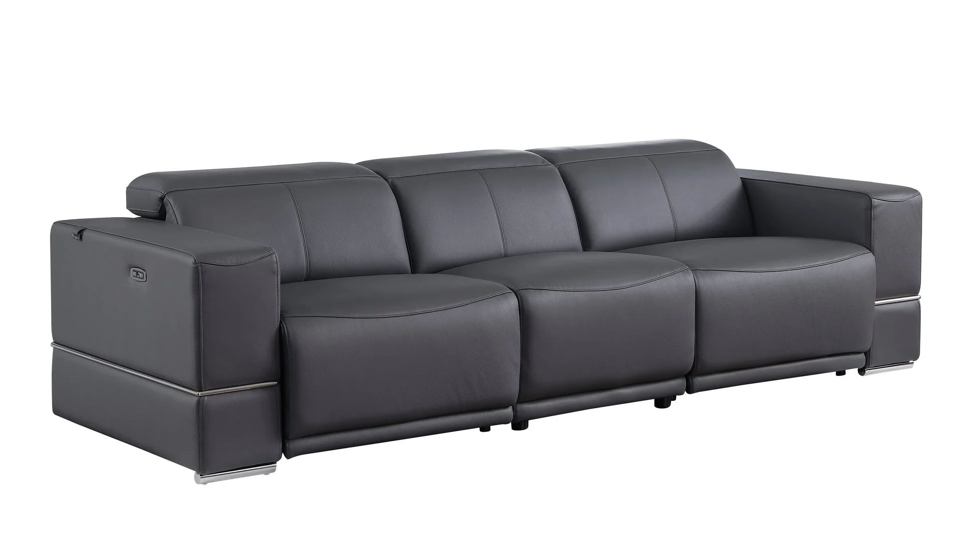 Franco Gray Leather Reclining Set - Image 2