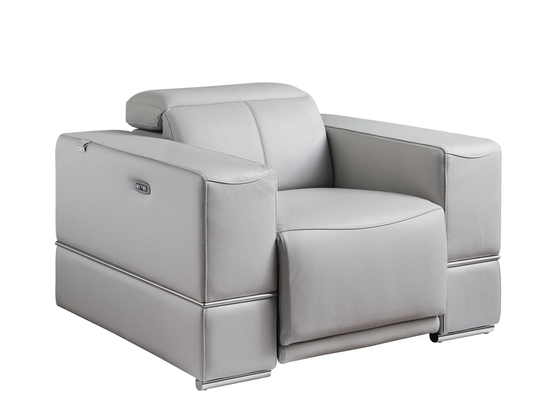 Franco Light Gray Leather Reclining Set - Image 3