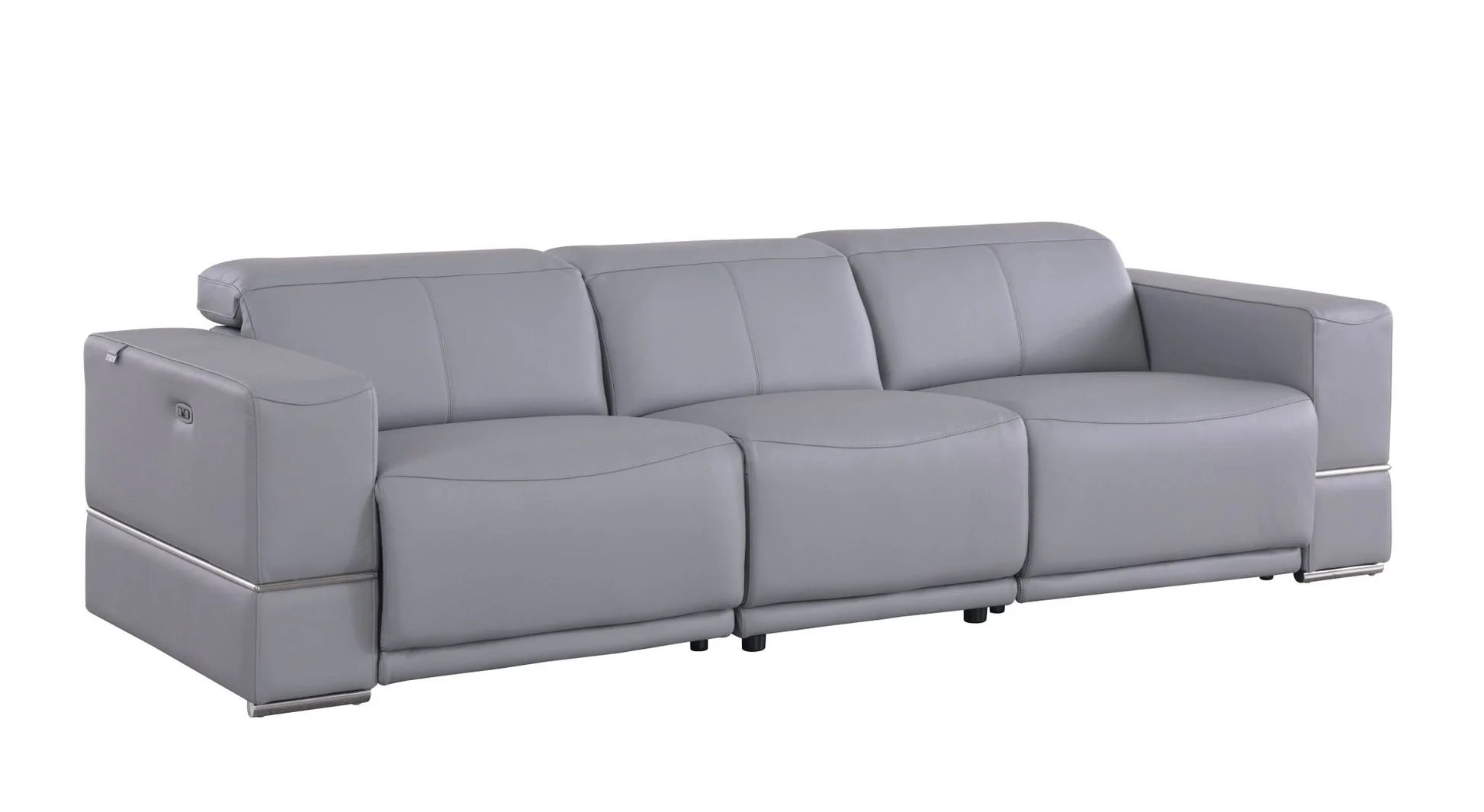 Franco Light Blue Leather Reclining Set - Image 2