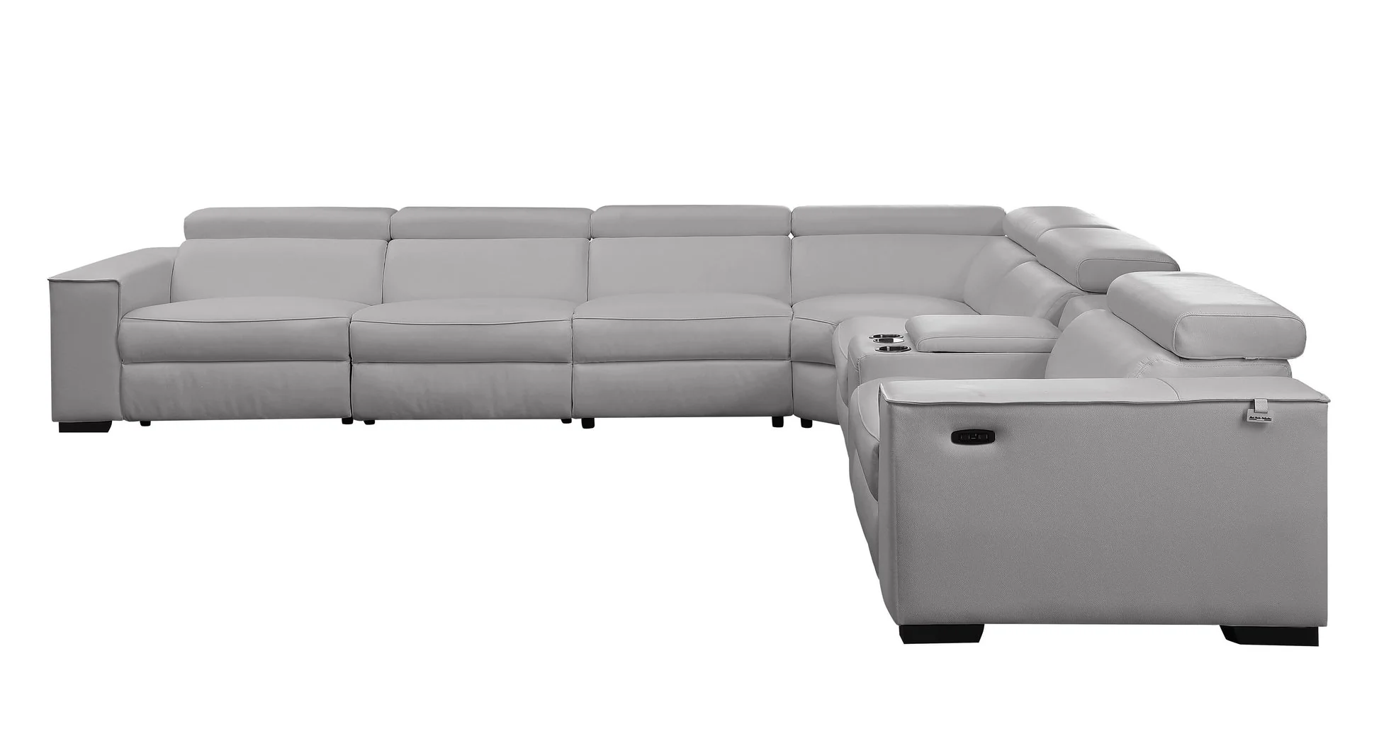 Picasso Light Gray 7-Piece Power Reclining Sectional - Image 3
