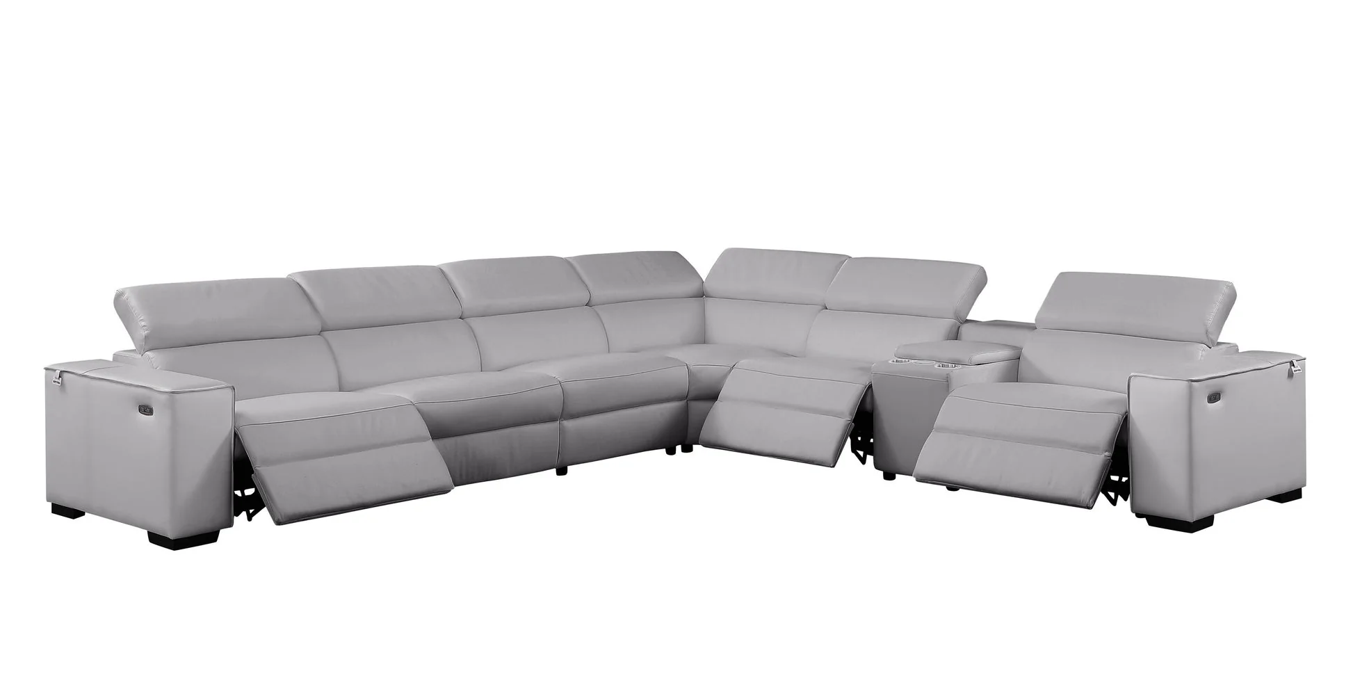 Picasso Light Gray 7-Piece Power Reclining Sectional - Image 2