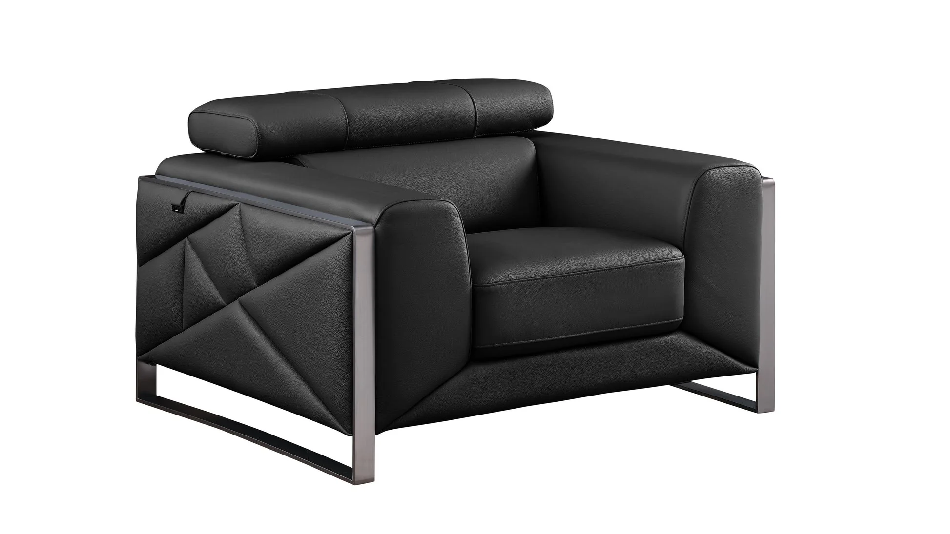 Giorgio Black Leather Living Room Set - Image 2