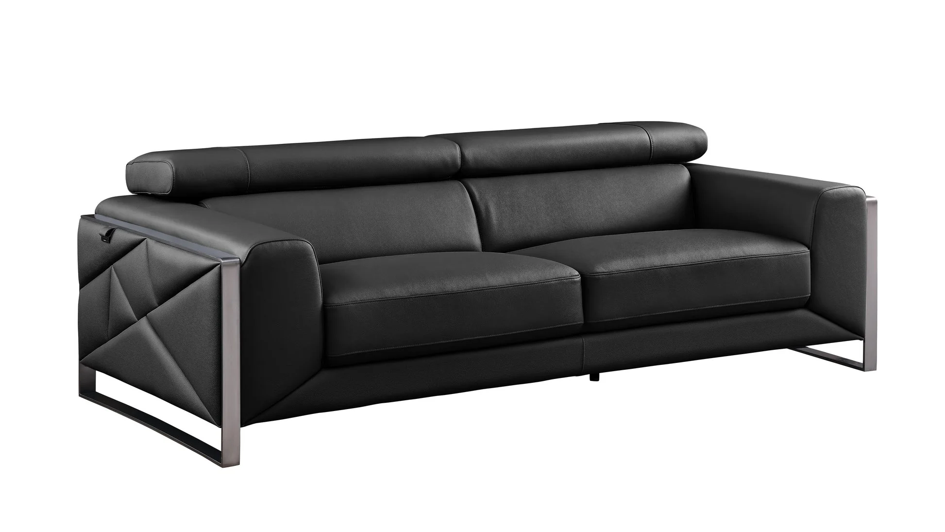 Giorgio Black Leather Living Room Set - Image 3