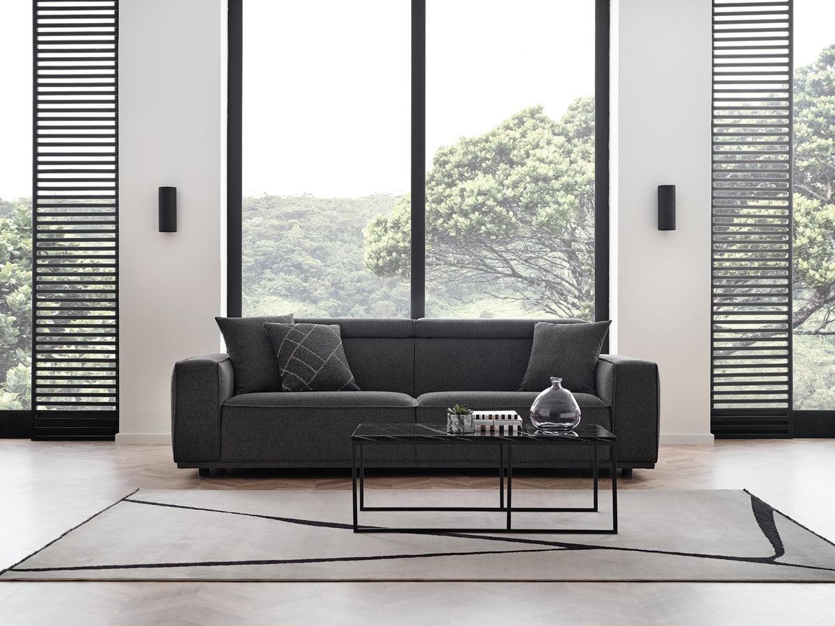 Milos Black 3-Seater Sofa - Image 1