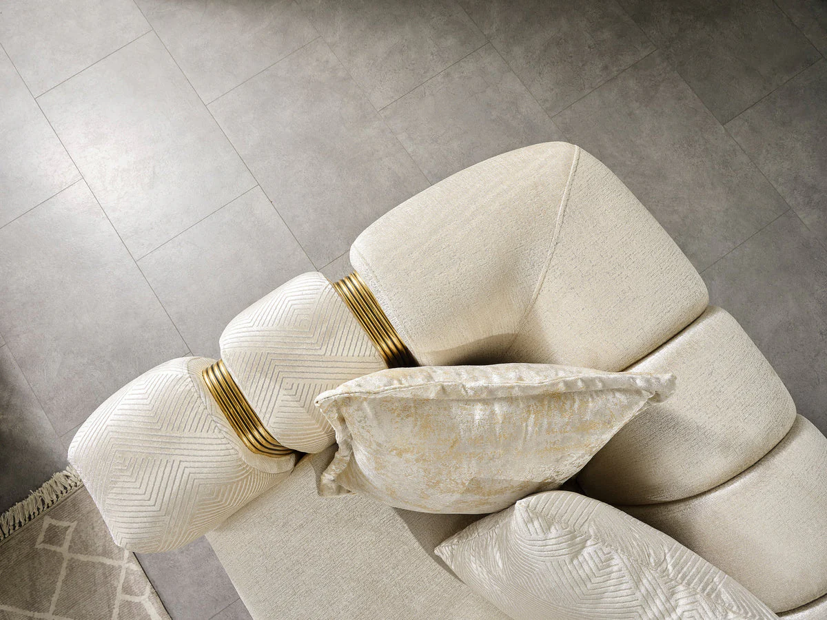 Ella Ivory Velvet Sofa - Image 3
