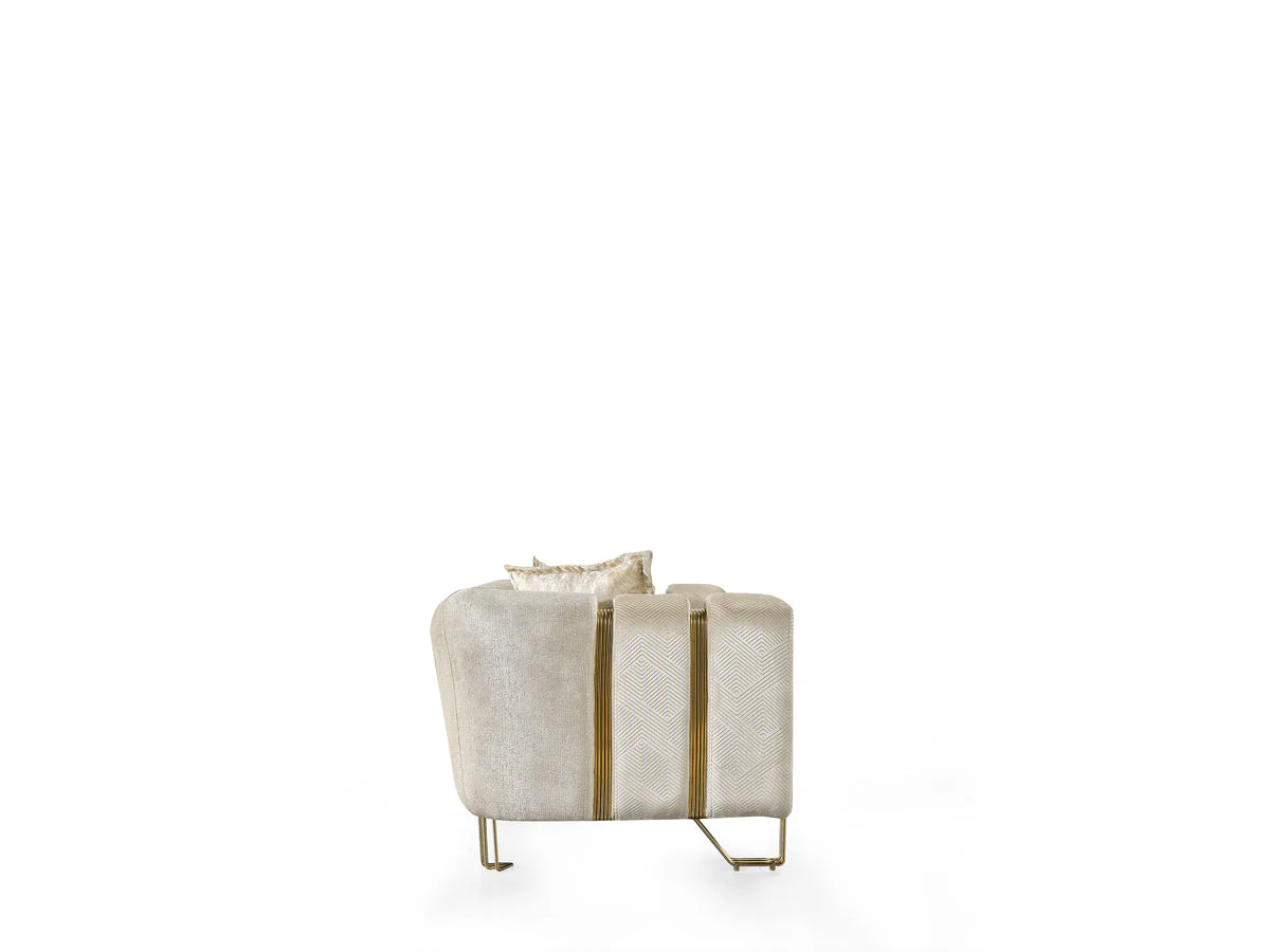 Ella Ivory Velvet Loveseat - Image 3
