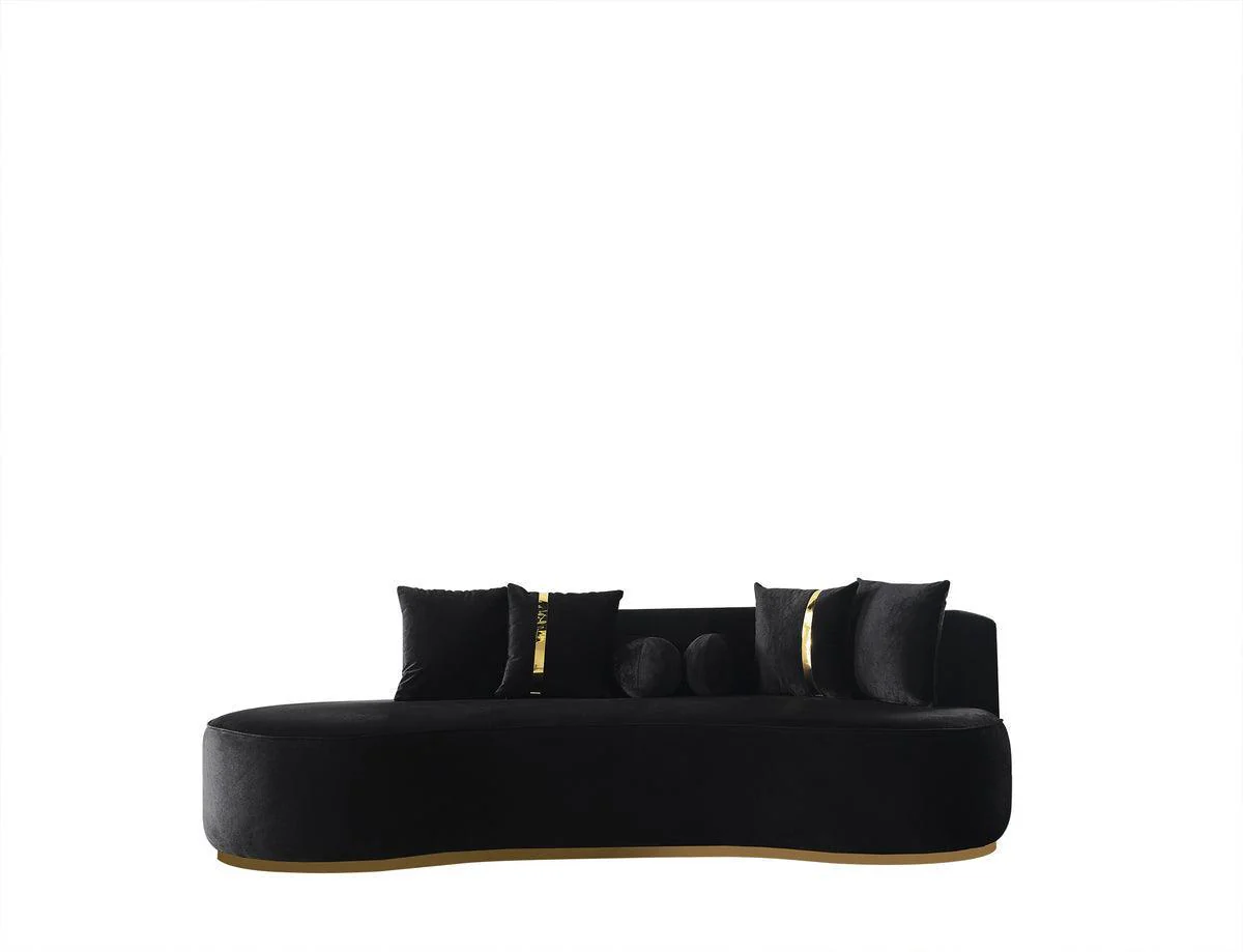Sophia Black Velvet Chaise Lounge - Image 3