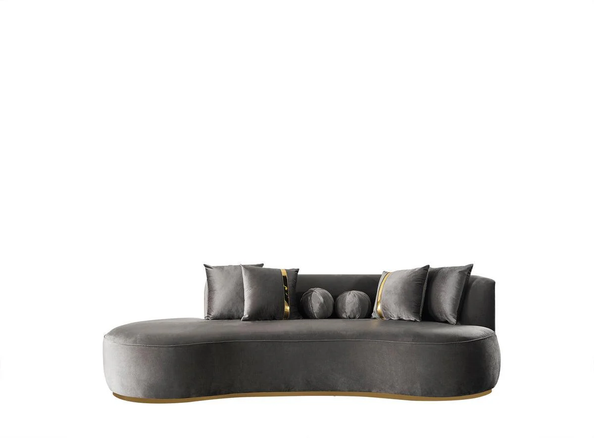 Sophia Gray Velvet Chaise Lounge - Image 3