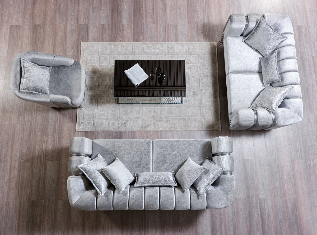 Ella Silver Velvet Chair - Image 3