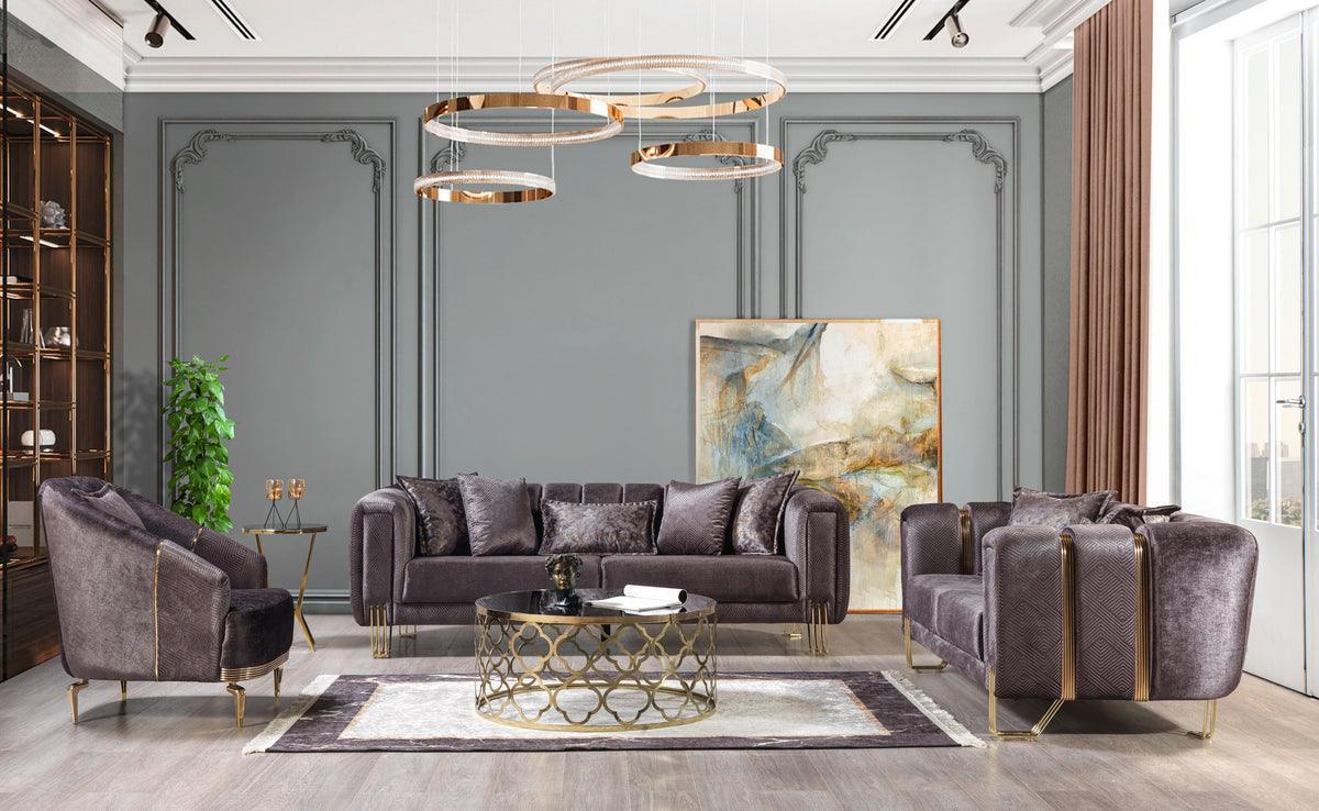 Ella Smoke Velvet Sofa 89" & Loveseat 69" - Image 1