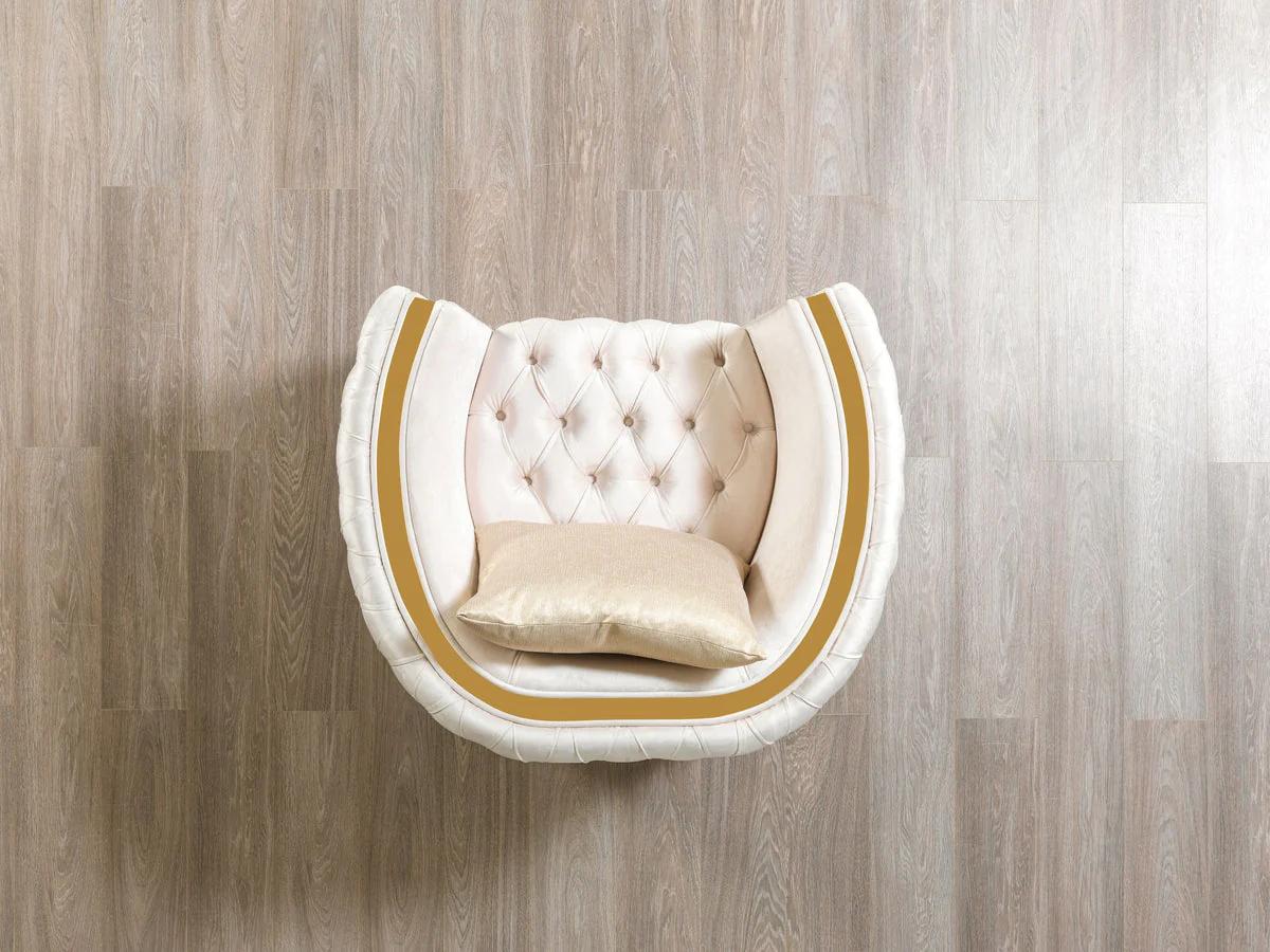 Sofia Ivory Velvet Chair - Image 3