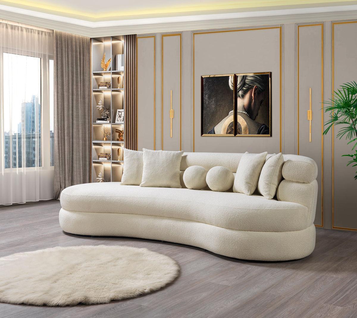Sandy Ivory Boucle Chaise Lounge - Image 3