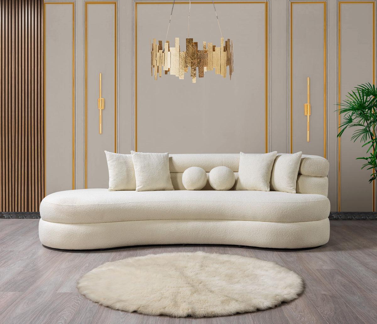 Sandy Ivory Boucle Chaise Lounge - Image 1