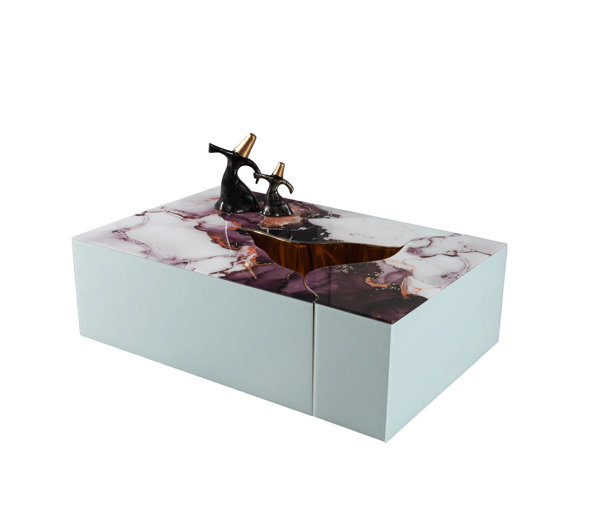 Leah White Marble 3-Piece Coffee Table - Image 3