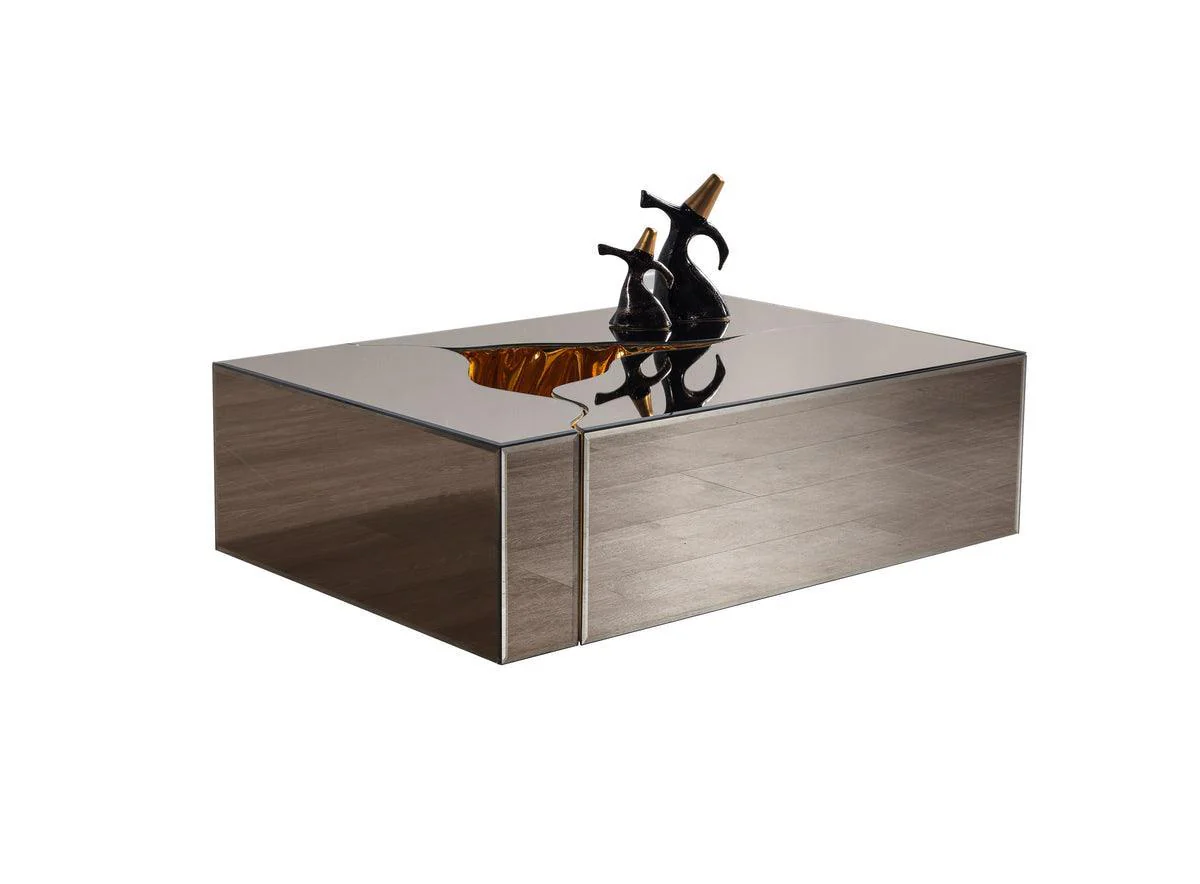 Leah Glass Bronze Gold 3-Piece Coffee Table - Image 3