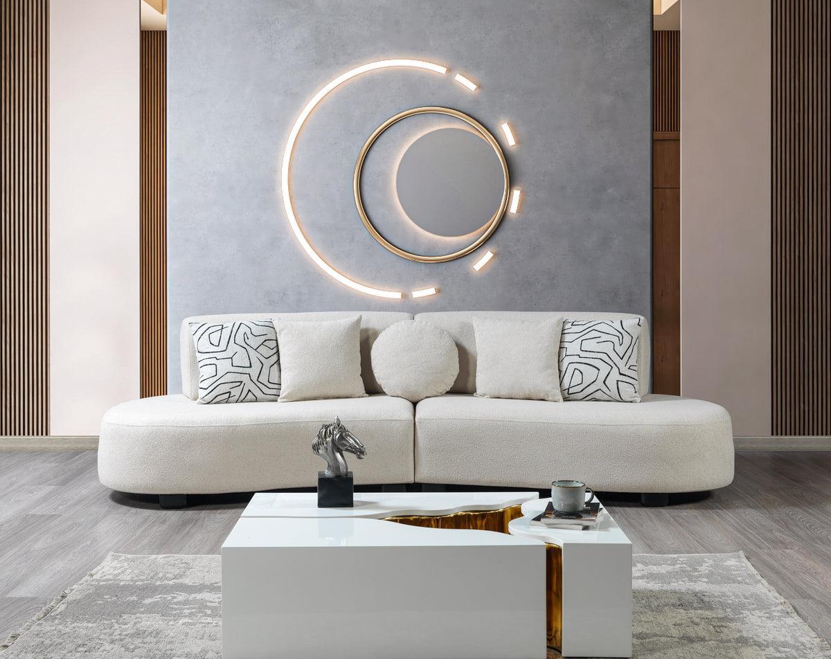 Olivia Ivory Boucle 2-Piece Curved Sectional - Image 1